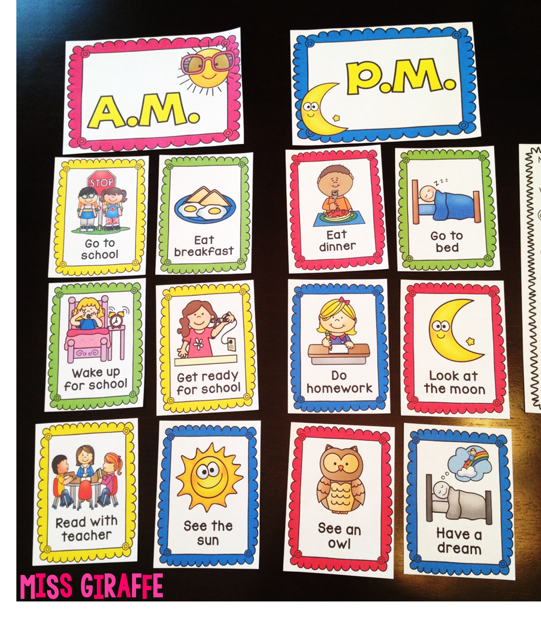 Web parts of the day. Miss Giraffe's Class Telling Time in First Grade